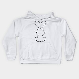 Hare silhouette in black Kids Hoodie